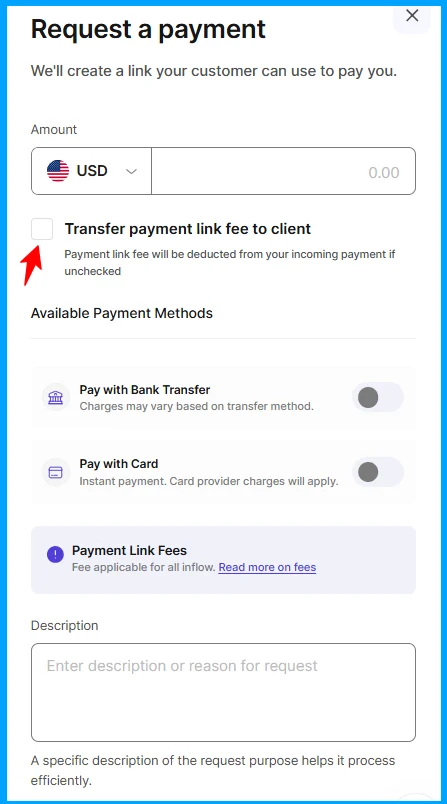 Payment link in Raenest